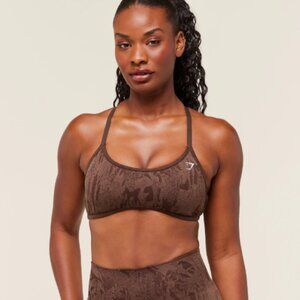 Gymshark Sports Bra Womens Medium Brown Adapt Camo Cross Back Light Support